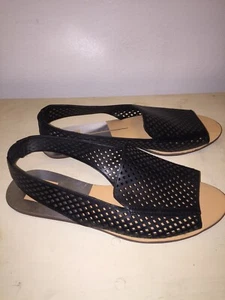 Dolce Vita Lisco DAMEN SCHWARZ LEDER OFFENE ZEHE SLINGBACK FLACHE SANDALE GRÖSSE 8,5 - Bild 1 von 5