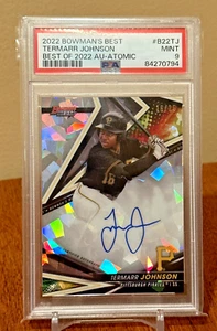 Termarr Johnson ONCARD 2022 Bowmans Best of 2022 Autographs Atomic Ref /25 PSA 9 - Picture 1 of 4