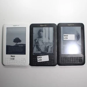 Amazon Kindle 3 D00901 Bad LCD For Parts or Repair Lot of 3 Gold Recovery - Picture 1 of 6
