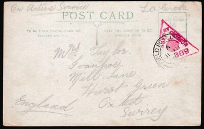 Great Britain Cover 1915 WWI Field Post France? 389 to Surrey England Z2971 - Image 1 of 4