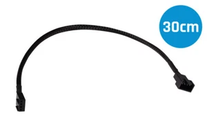 (16,33 EUR/m) Alphacool 4Pin PWM Lüfterkabel Verlängerung | Schwarz 30cm - Bild 1 von 3