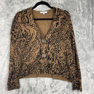 Madewell Tigerized Cameron Strickjacke Pullover Damen XS braun schwarz Tigermuster - Bild 1 von 7