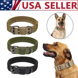 2" breites strapazierfähiges taktisches Nylon großes K9 Militär Hundehalsband mit Metallschnalle - Bild 1 von 18