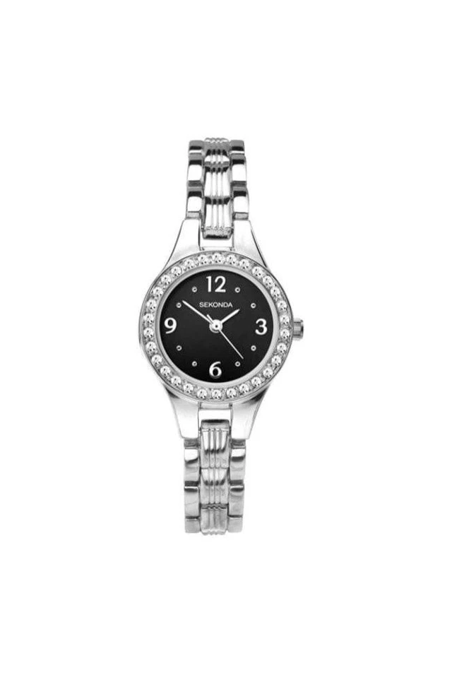 Reloj pulsera Sekonda 2695 cristal conjunto bisel esfera negra para dama 2 años de garantía Foto 1 de 1