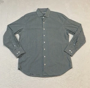 Twillory Dress Shirt Mens 17 34/35 Green Checkered Tailored Fit Button Up - Picture 1 of 7