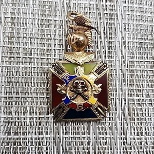 Vintage Knight of Pythias Fob 1 x 1.75" 10 Grams Gold Filled Enamel Watch Bible - Picture 1 of 8