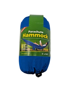 Hamaca de paracaídas individual Coghlan's 1750, azul, saco de cosas integrado  Foto 1 de 4