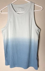 Womens size L GAP High Neck Ribbed Sleeveless Ombre Cotton Tank Top - Picture 1 of 6