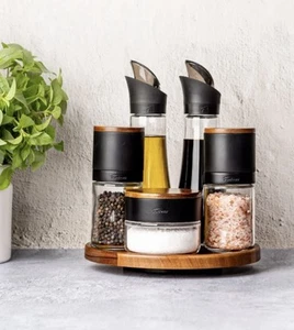 Trudeau Lazy Susan Seasoning Station, 6-piece Set - Picture 1 of 8