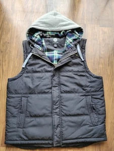 Talla XL, Chaleco Forrado de Franela Impermeable Para Hombre Negro Con Capucha Puffer Senderismo Activo - Imagen 1 de 10
