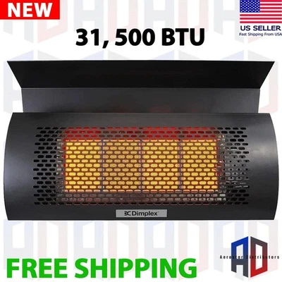 31500 BTU Wall Mounted Natural Gas Infrared Heater w/ Protective Grill Reflector - Image 1 of 4