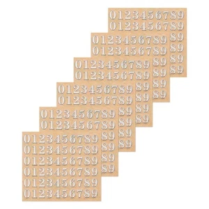 6 Hojas Número Resina Pegatinas 1 a 9 Plata Número Adhesivo 4.5mm - Imagen 1 de 7