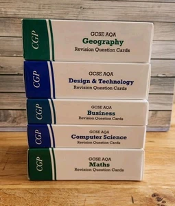 5 Boxes Of CGP AQA Grade 9-1 GCSE Revision Cards-Maths Geog D&T Computer Science - Picture 1 of 16