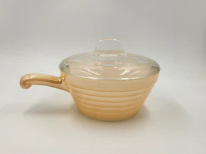 Fire King Oven Ware Peach Luster Beehive Soup Bowl with Lid - Picture 1 of 10