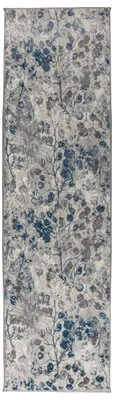 Tapete de área Livigno 1242 transição floral azul corredor - Imagem 1 de 4
