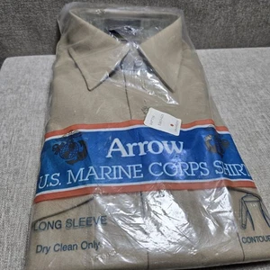 USMC Uniform khaki Langarm Hemd von Arrow 15 1/2 x 33 - Bild 1 von 11