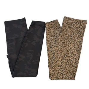 SPANX leggings. Includes black camo and brown leopard print. XL - Picture 1 of 10