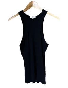 AGOLDE Bea Black Ribbed Cut Away Tank - Bild 1 von 5
