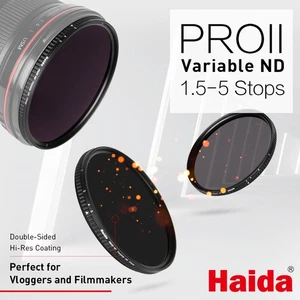 Haida PRO II MC Variable ND 1.5-5 Stops Filter 49 52 55 58 62 67 72 77 82 mm - Picture 1 of 6