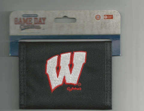 Wisconsin Badgers Wallet Mens Black Bi-fold Wallet Logo Cover