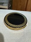 Gold & Black Vintage  Makeup Compact With Mirror No Powder Light Wear