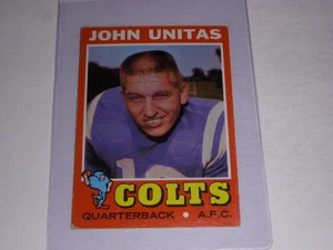 1971 Topps Football Card, #1, John Unitas, Baltimore Colts, EX! - Picture 1 of 2