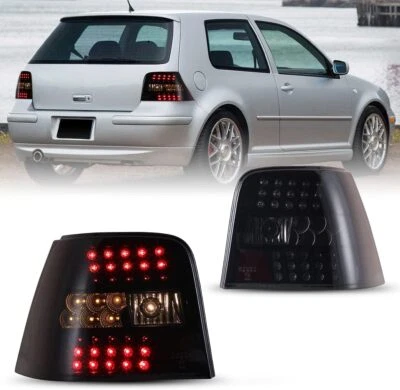 Smoked LED Tail Lights For 1999-2004 Volkswagen Golf GTI MK4 Rear Brake Lamps - Image 1 of 4