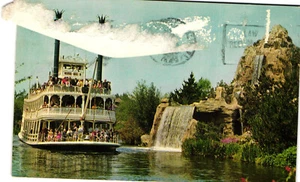 Vintage Posted 1969 Postcard MARK TWAIN STEAMBOAT Disneyland - Picture 1 of 2