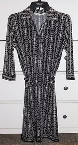 Vestido Henley Damas Max Studio Cuello Cinturón Manga 3/4 Talla XS ~ 36" Largo - Imagen 1 de 8
