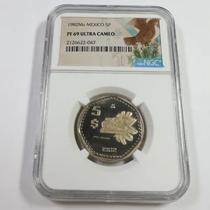 1982 Mo NGC Proof PF69 UCAM - Mexico - Five Peso $5 Coin #54373A - Picture 1 of 3