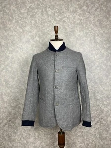 Mens Oliver Spencer Grey Quilted Wool Tweed Bomber Jacket 40, EU 50 - Picture 1 of 10