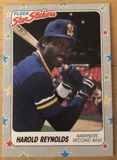 1988 Fleer Star Stickers Harold Reynolds Baseball Card #62 Mariners Mid-Grade