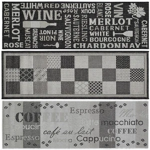 Küchenläufer Teppich Läufer Grau In- und Outdoor Wetterfest Flachgewebe 2 Größen - Bild 1 von 33