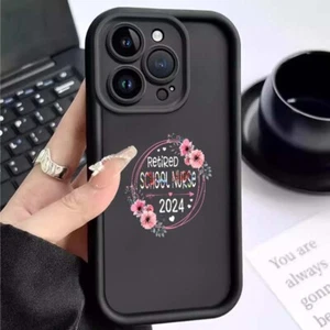 Floral Retired School Nurse 2024 Retirement iPhone Case - Picture 1 of 29