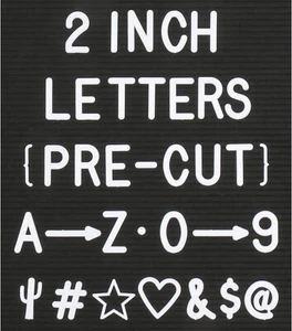 "2 Inch Letters for Letter Board Letters Only, Large White Plastic Letters for.. - Picture 1 of 26