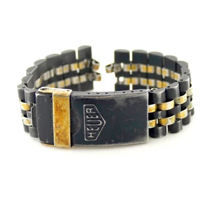 TAG HEUER 1500 2-TONE BLACK PVD COATED+GOLD PLATED MEN FULL BRACELET MODEL 229/3 - Picture 1 of 5