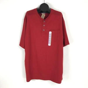 NUEVO Duluth Trading Co. Cola Larga T Manga Corta Henley con Bolsillo Para Hombre XL Rojo - Imagen 1 de 14