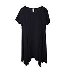 Womens Size 4x Pullover Dress Stretch Short Sleeve Pleats Black Unbranded Knit