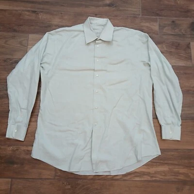 Ermenegildo Zegna Shirt Mens 16.5 42 Green Check Button Dress Casual Long Sleeve - Image 1 of 4