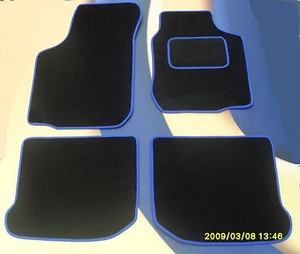Car Mats for VW BEETLE BLACK CARPET + BLUE EDGE 1999-2005 (NO CLIPS) - Picture 1 of 1