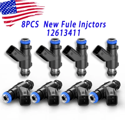 GENUINE Set Of 8 Fuel Injectors For 2010-2017 GMC Yukon Canyon 5.3L V8 #12613411 - Image 1 of 4