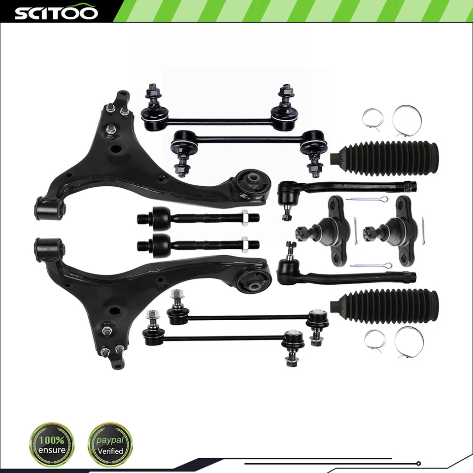 14Pcs For 2007-2010 Hyundai Elantra Control Arm Tie Rod End Ball Joint Sway Bar - Image 1 of 4