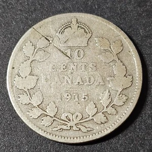 Canadá 1915 10 diez centavos de moneda de diez centavos PLATA - COMBINAR para ahorrar - C10-235 - Imagen 1 de 3