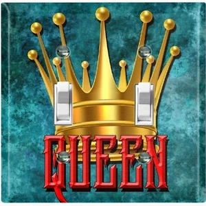 Metal Light Switch Cover Wall Plate Dark Queen Crown Teal Blue KIN006 - Picture 1 of 26