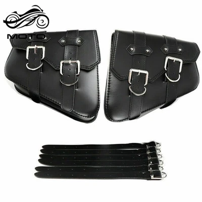 PU Leather Motorcycle Saddle Bags Saddlebag Luggage Bag For Sportster 883 Dyna - Image 1 of 4