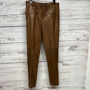 Ralph Lauren Devonshire Brown Leather Riding Style Pants 10 - Picture 1 of 5