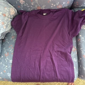 Vintage 90s Screen Stars Purp Blank T-shirt Made in USA Single Stitch Mens Sz M - Picture 1 of 3