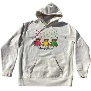 Teddy Fresh Hoodie Bär Herz Ballon elfenbein schwere Baumwolle Tasche Pullover Gr. XL - Bild 1 von 9