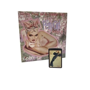 VTG Classic Pin Up Art George Petty Pink Bunny Pin Up Zippo Lighter Works READ - Picture 1 of 8