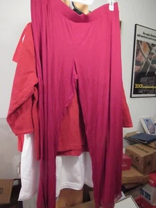 Gilligan OMalley Damen 2XL rot seidig Lounge PJ Unterteil Spitzenmanschetten - Bild 1 von 2